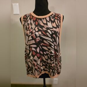 Free People Abstract Patterned Sleeveless Top